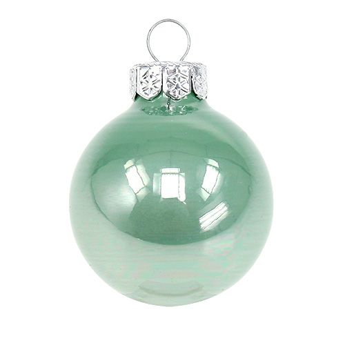 Floristik24 Bola de Natal em vidro Ø3,5cm menta asst. 16 peças