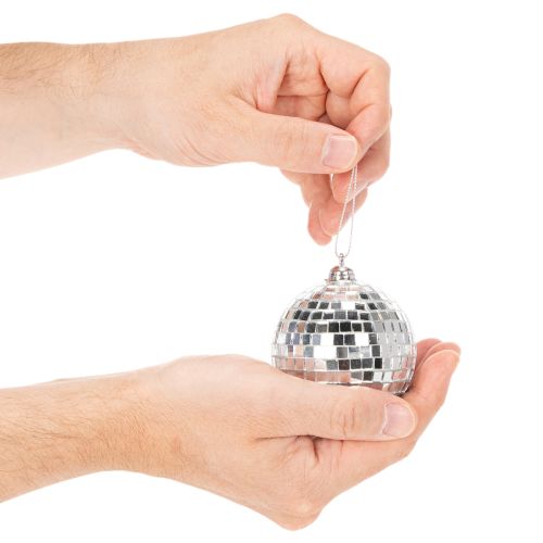 Enfeite de Natal em forma de bola espelhada para pendurar, 7 cm, 6 peças | Floristik24.pt