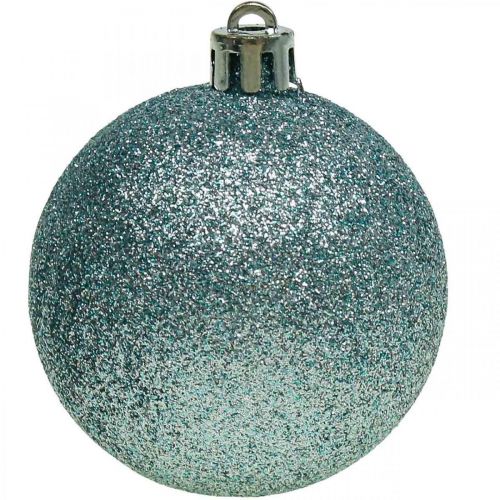 Itens Bolas de Natal plástico azul claro mix Ø6cm 10 unid.