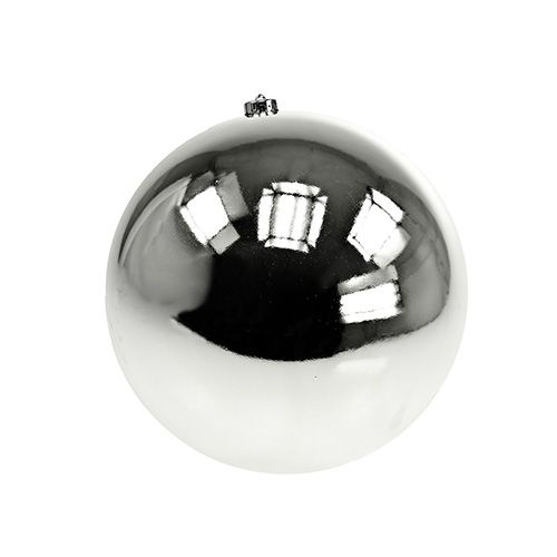 Floristik24 Bola de natal de plástico pequena Ø14cm prata