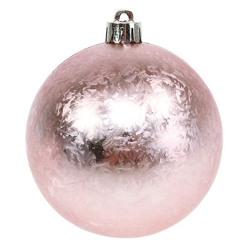 Floristik24 Bola de Natal de plástico Ø8cm rosa claro 3 unidades
