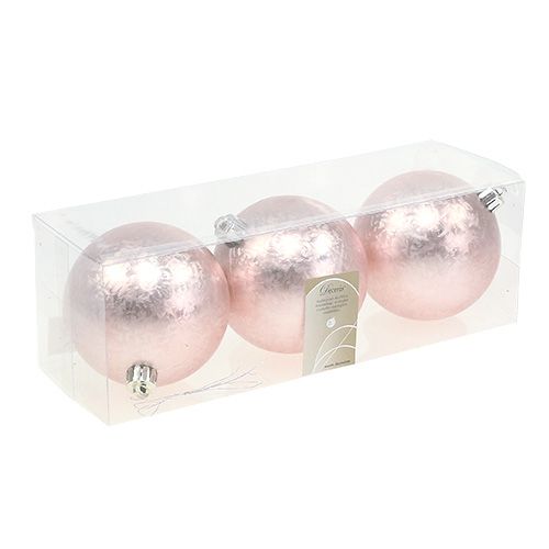 Floristik24 Bola de Natal de plástico Ø8cm rosa claro 3 unidades