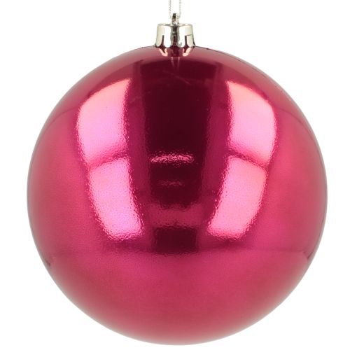 Bola de Natal grande de plástico bola de árvore de Natal rosa Ø14cm