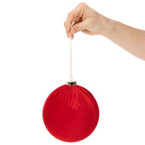 Enfeite de Natal vermelho grande para pendurar, 15 cm, 3 peças | Floristik24.pt