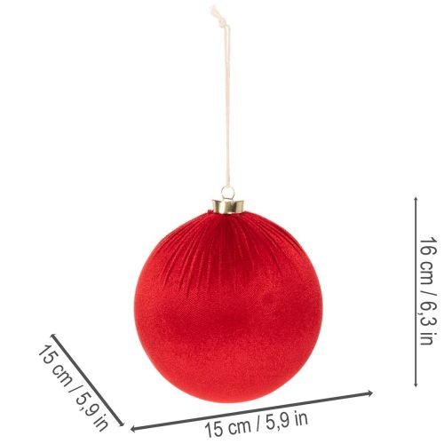 Enfeite de Natal vermelho grande para pendurar, 15 cm, 3 peças | Floristik24.pt