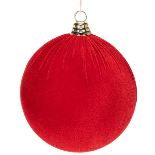 Enfeite de Natal vermelho aveludado, grande, 20 cm, para árvore de Natal, 3 peças