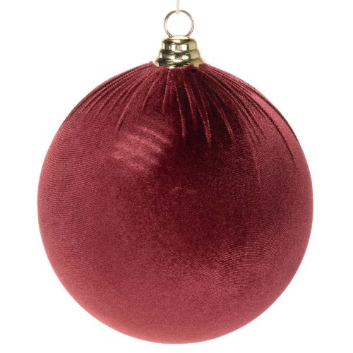 Enfeite de Natal grande em veludo vermelho, 20 cm, conjunto com 3 peças.