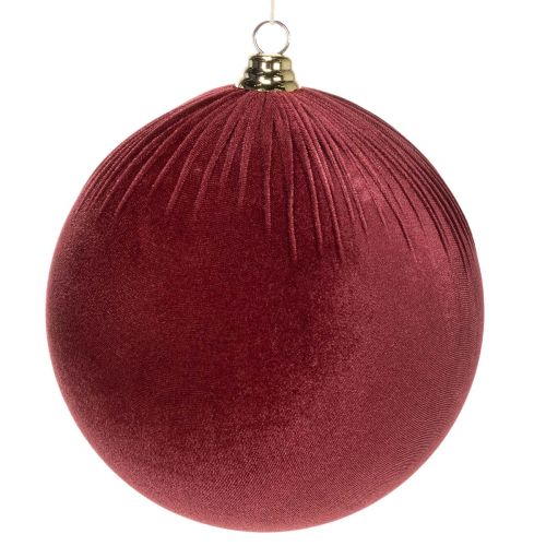 Enfeite grande de veludo vermelho para árvore de Natal, para pendurar, 25 cm, 2 peças