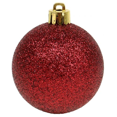 Floristik24 Enfeite de Natal vermelho rubi mix Ø6cm 10p