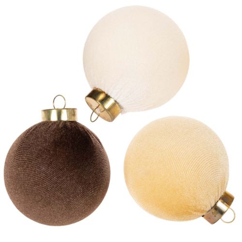 Enfeites de Natal com aparência aveludada, em cores quentes variadas, 8 cm, 12 peças. comprar | Floristik24.pt