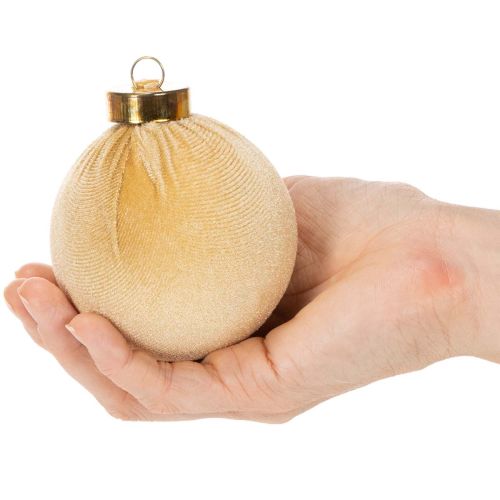 Enfeites de Natal com aparência aveludada, em cores quentes variadas, 8 cm, 12 peças. | Floristik24.pt