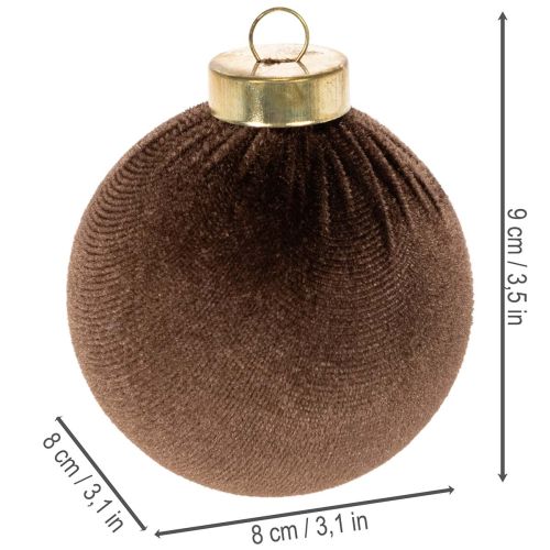 Enfeites de Natal com aparência aveludada, em cores quentes variadas, 8 cm, 12 peças. | Floristik24.pt