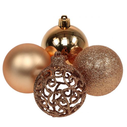 Floristik24 Bola de Natal cobre ouro Ø6cm 16 unidades