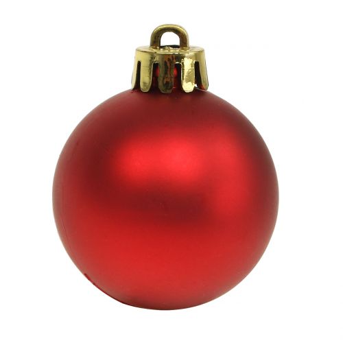 Floristik24 Bola de Natal vermelha pequena Ø4cm 16 unidades