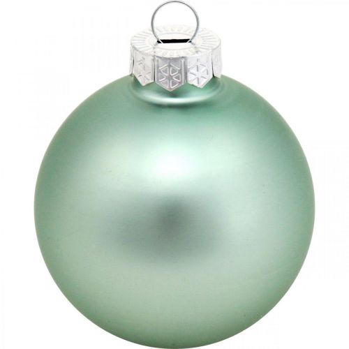 Itens Decorações para árvores de Natal, mistura de bolas de árvores, mini bolas de Natal verde hortelã H4,5 cm Ø4 cm vidro real 24 unidades
