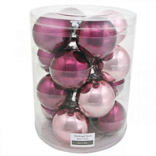 Itens Bolas de Natal, enfeites para árvores, bolas de vidro roxas Alt.8,5cm Ø7,5cm vidro real 12 peças