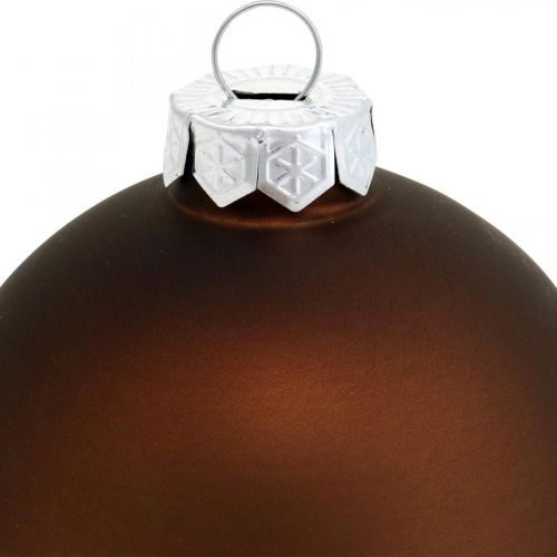 Itens Bola de árvore de natal, enfeites de árvore, bolas de natal marrons H6.5cm Ø6cm vidro verdadeiro 24uds
