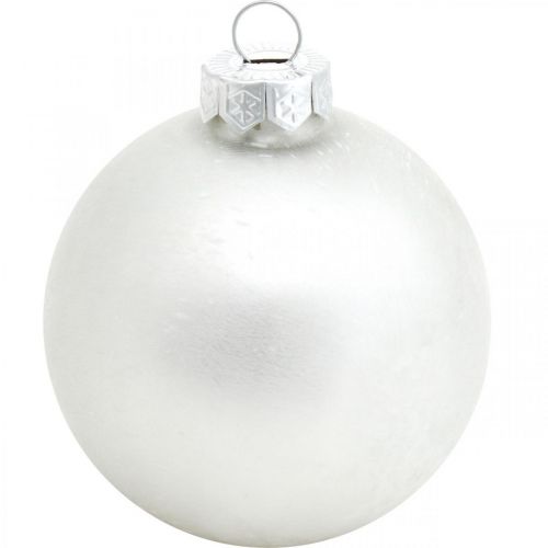 Itens Pingente de árvore, globo de neve, decorações para árvores de Natal, decoração de inverno branco H4,5 cm Ø4 cm vidro real 24 unidades