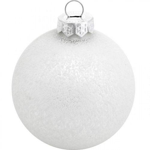 Itens Pingente de árvore, globo de neve, decoração de árvore de Natal, decoração de inverno branco Alt.4,5cm Ø4cm vidro real 24 peças