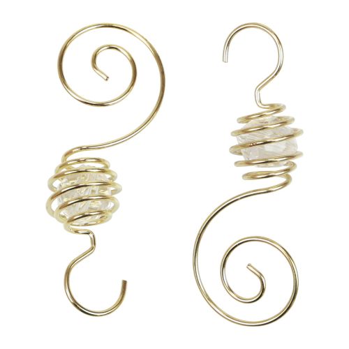 Floristik24 Cabide de bola de Natal, cabide de bola dourado 7cm 6 unidades
