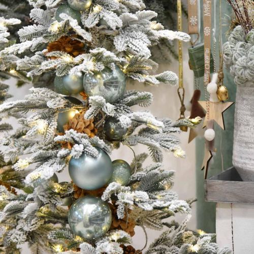 Itens Bola de Natal, decorações para árvores, bola de árvore de Natal verde hortelã H6,5 cm Ø6 cm vidro real 24 unidades
