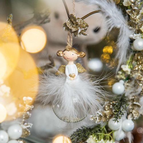 Floristik24 Bola de natal anjo decorações para árvore de natal A11.5cm Ø6cm