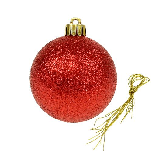Itens Bola de Natal de plástico vermelho 6cm 10pcs