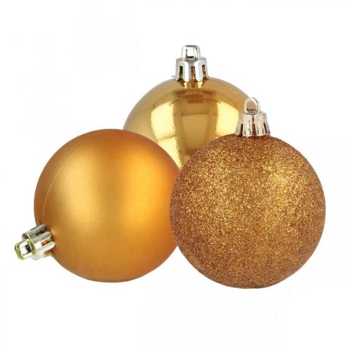 Floristik24 Bolas para árvores de Natal, decorações de Natal, decorações para árvores, plástico laranja Ø6cm 10 unidades