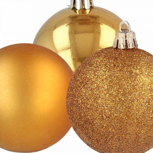 Itens Bolas para árvores de Natal, decorações de Natal, decorações para árvores, plástico laranja Ø6cm 10 unidades