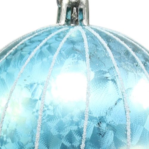 Itens Bola de Natal de plástico azul-turquesa Ø8cm 2 unidades