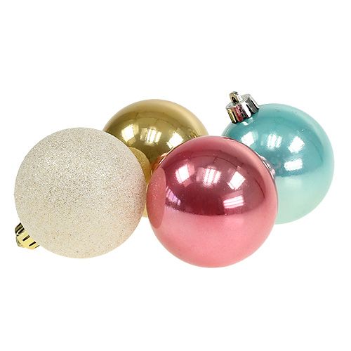 Floristik24 Conjunto de bolas de Natal de plástico em cor pastel Ø6cm 30 unidades