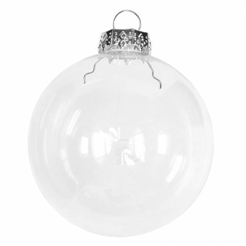 Floristik24 Bola de Natal vidro Ø7.5cm transparente 12pcs