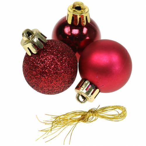 Floristik24 Árvore de natal bola de natal vermelha 3cm 14uds