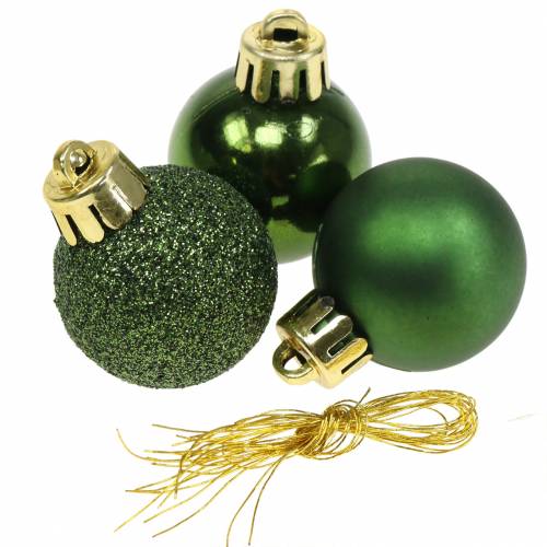 Floristik24 Decoração de árvore de natal bola de natal verde 3cm 14 unidades