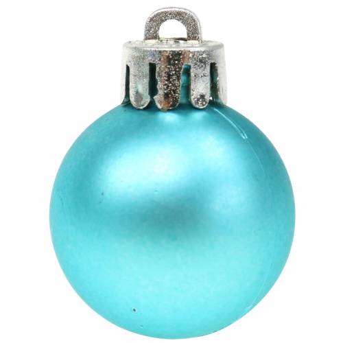 Floristik24 Decorações para árvores de Natal Bola de Natal turquesa 3 cm 14 unidades