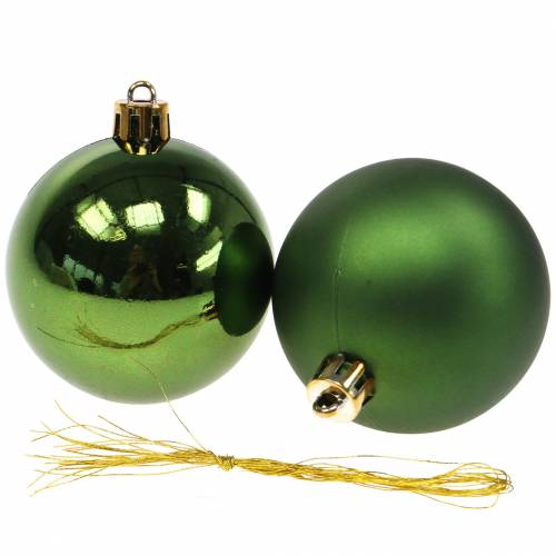 Floristik24 Decorações para árvores de Natal Bolas de Natal verdes Ø6cm 12 unidades