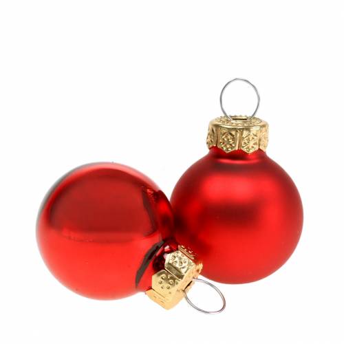 Mini bolas de Natal vermelhas sortidas Ø2,5cm 24 un