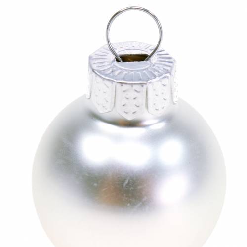 Itens Mini bolas de Natal prata sortidas Ø2,5 cm 24 unidades