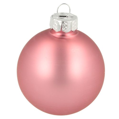 Itens Bolas de vidro para decoração de árvore de Natal rosa cinza Ø50mm 24 peças