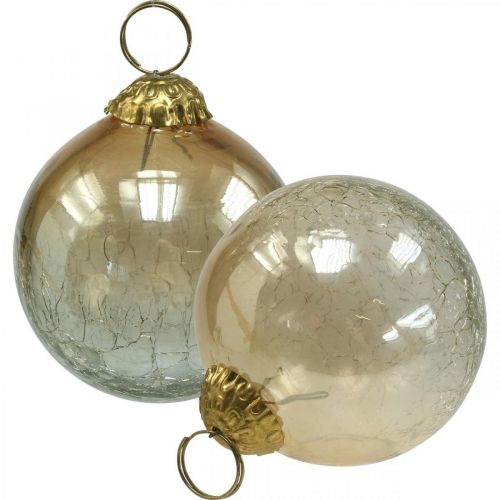  Bolas de natal de vidro bolas de árvore de natal  transparente, marrom Ø8cm 4pcs - compre barato online