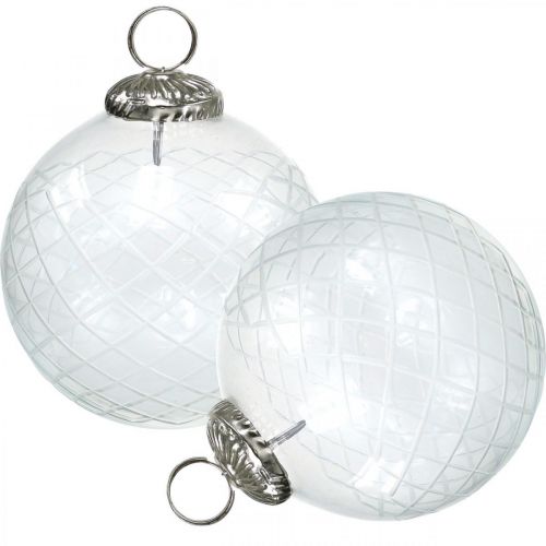 Itens Bolas de Natal de vidro transparente bolas de árvore de Natal Ø10cm 3pcs