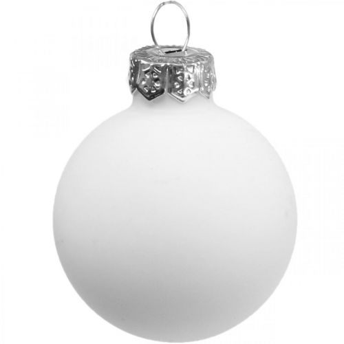 Itens Bolas de natal de vidro branco fosco/brilhante Ø4cm 60p