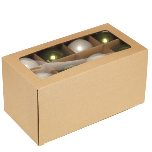 Itens Bolas de Natal bolas de vidro verde oliva prata cinza Ø7,5cm 12 peças