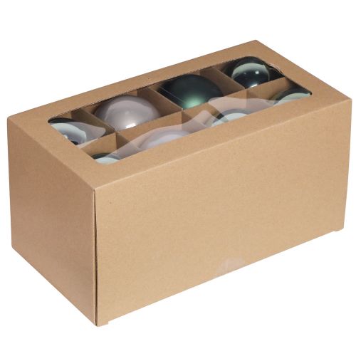 Itens Bolas de Natal bolas de vidro cinza verde Ø7,5cm 12 unidades