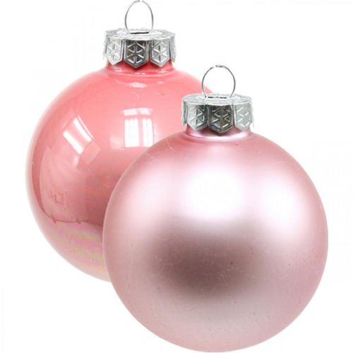 Floristik24 Bolas de natal vidro rosa creme bolas de vidro Ø6cm 28p