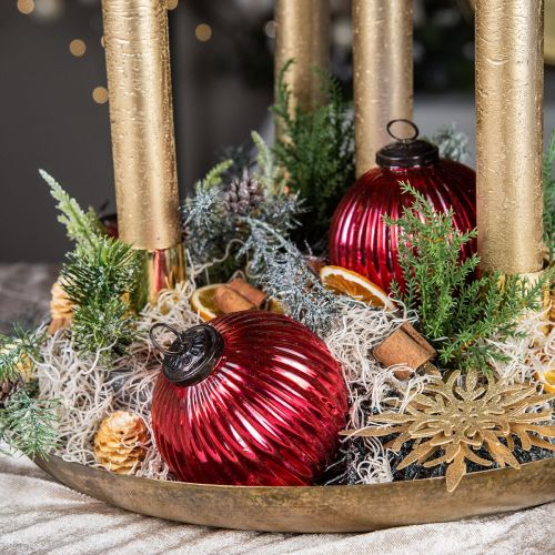 Floristik24 Bolas de Natal bolas de vidro para árvore de Natal vermelhas Ø10cm 4 unidades