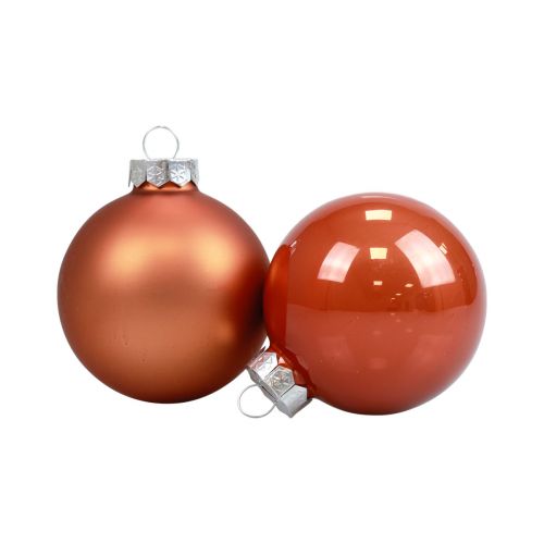 Itens Bolas de natal bolas de vidro para árvores de natal marrom avermelhado Ø6,5cm 24p