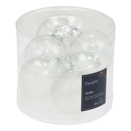 Itens Bolas de Natal vidro transparente opaco bolas de árvore de Natal Ø6cm 6 un