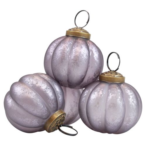 Floristik24 Bolas de Natal de vidro roxas Bolas de árvore de Natal vintage Ø6cm 4 unidades