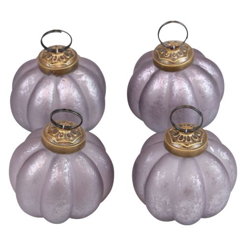 Floristik24 Bolas de Natal de vidro roxas Bolas de árvore de Natal vintage Ø6cm 4 unidades